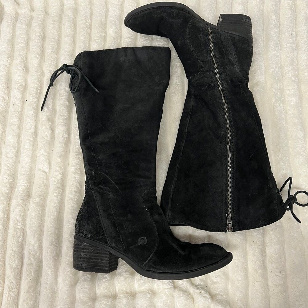 Born knee high suede leather riding boots women’s size 8
